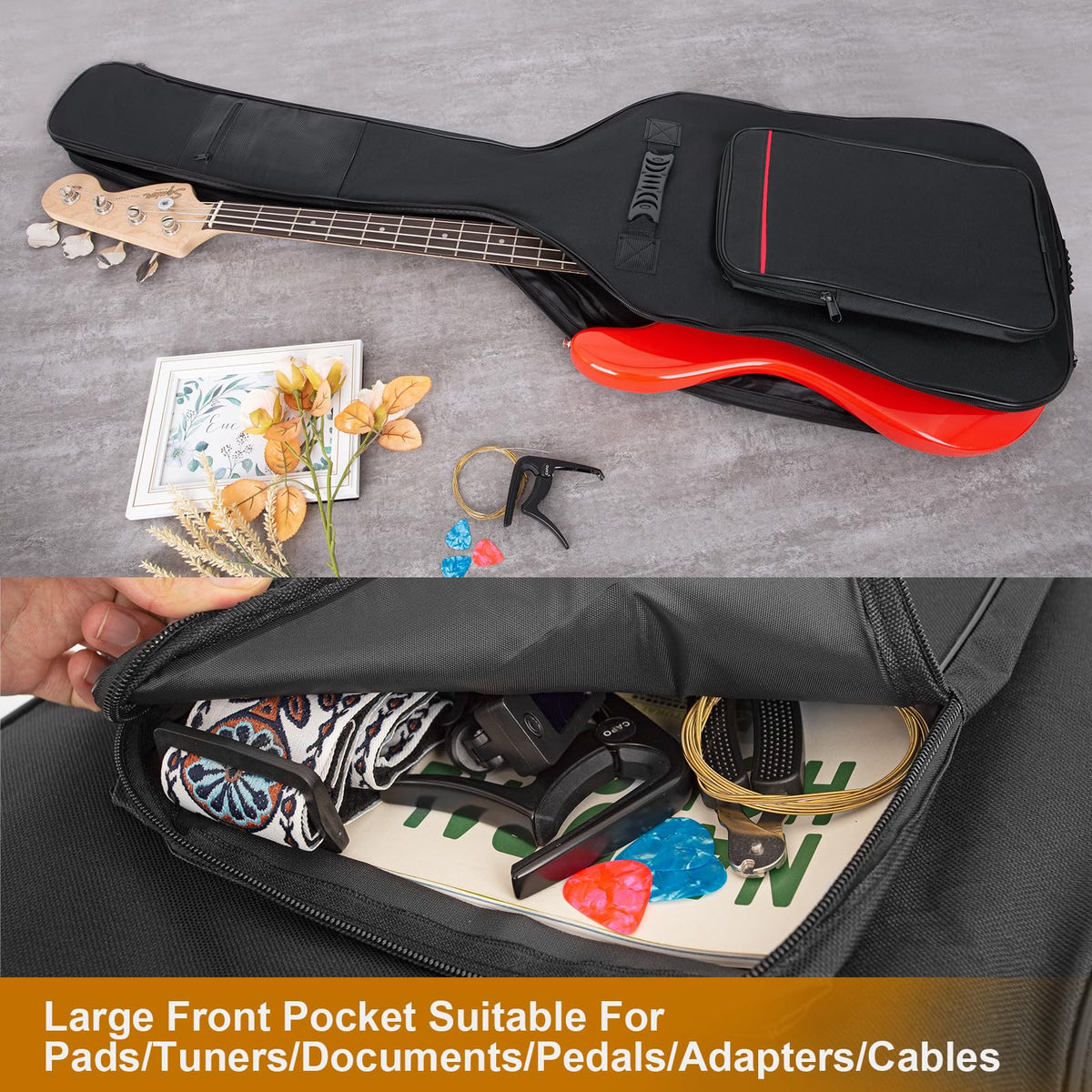 7mm Padding Waterproof Electric Bass Guitar Bag U465543