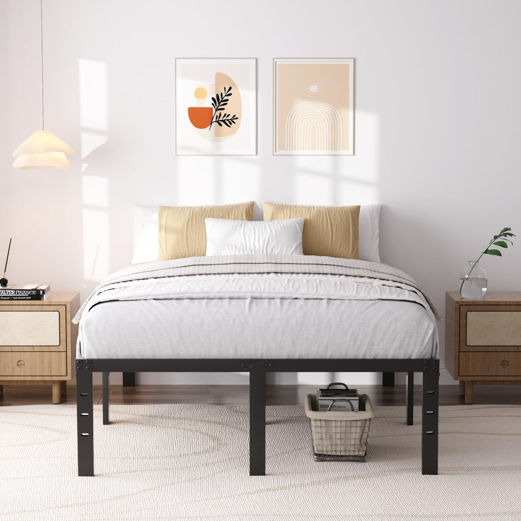 Queen Size 18 Inch Metal Platform Bed Frame K17866