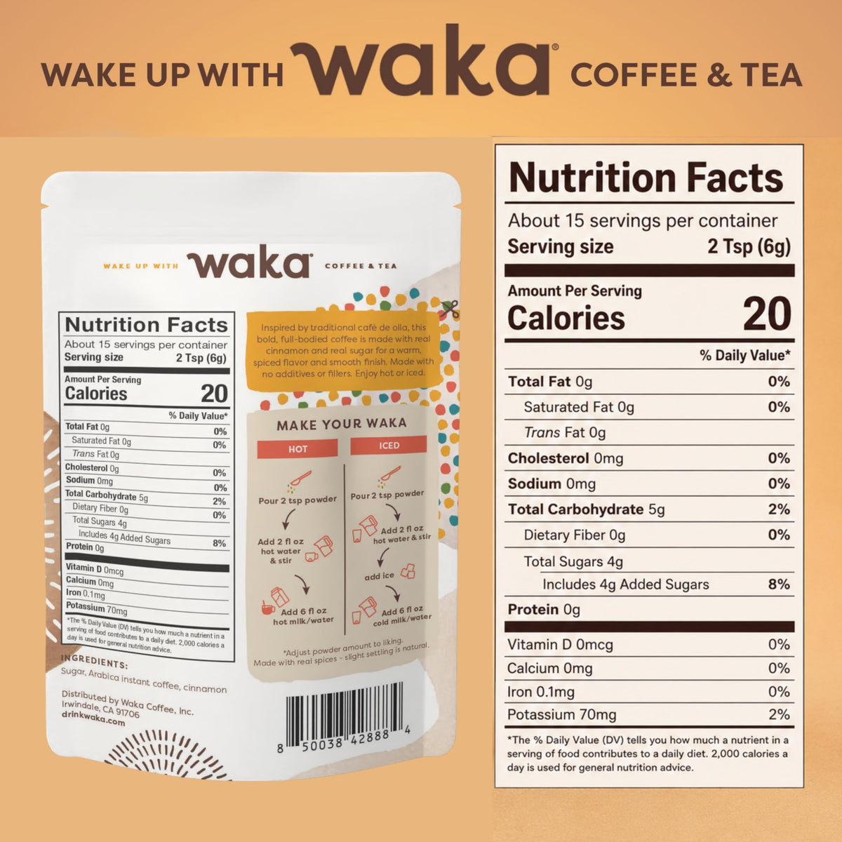 Instant Coffee, Slightly Sweetened, Cinnamon A61968