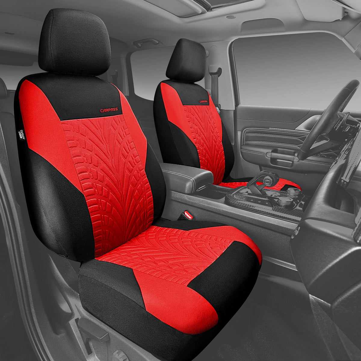 Car Seat Covers Full Sets Black Red D9108