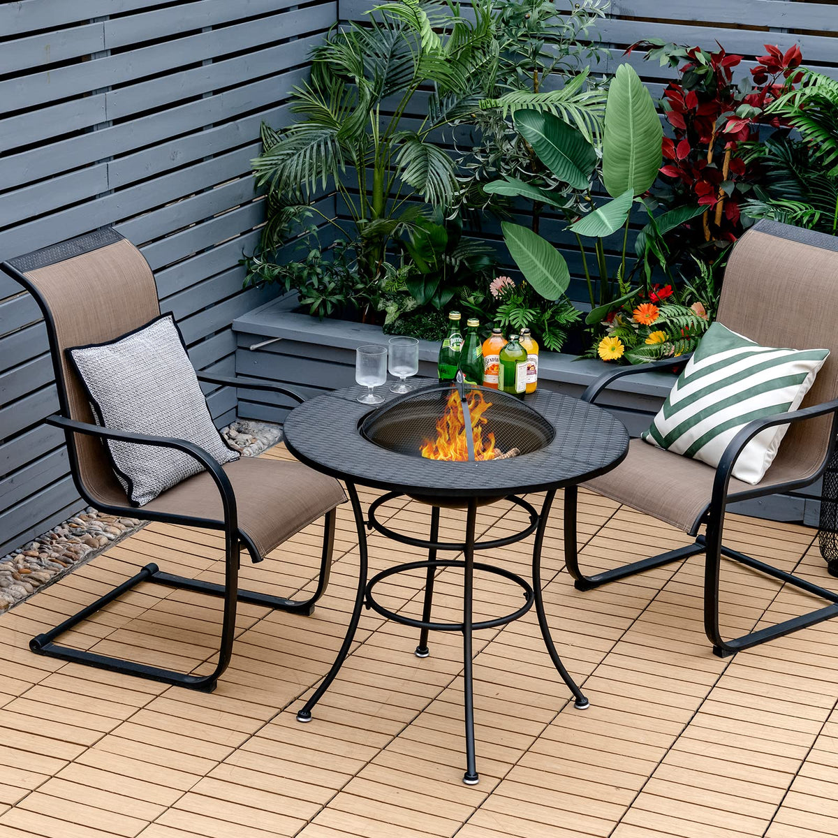 4-in-1 Outdoor Fire Pit Dining Table G8195