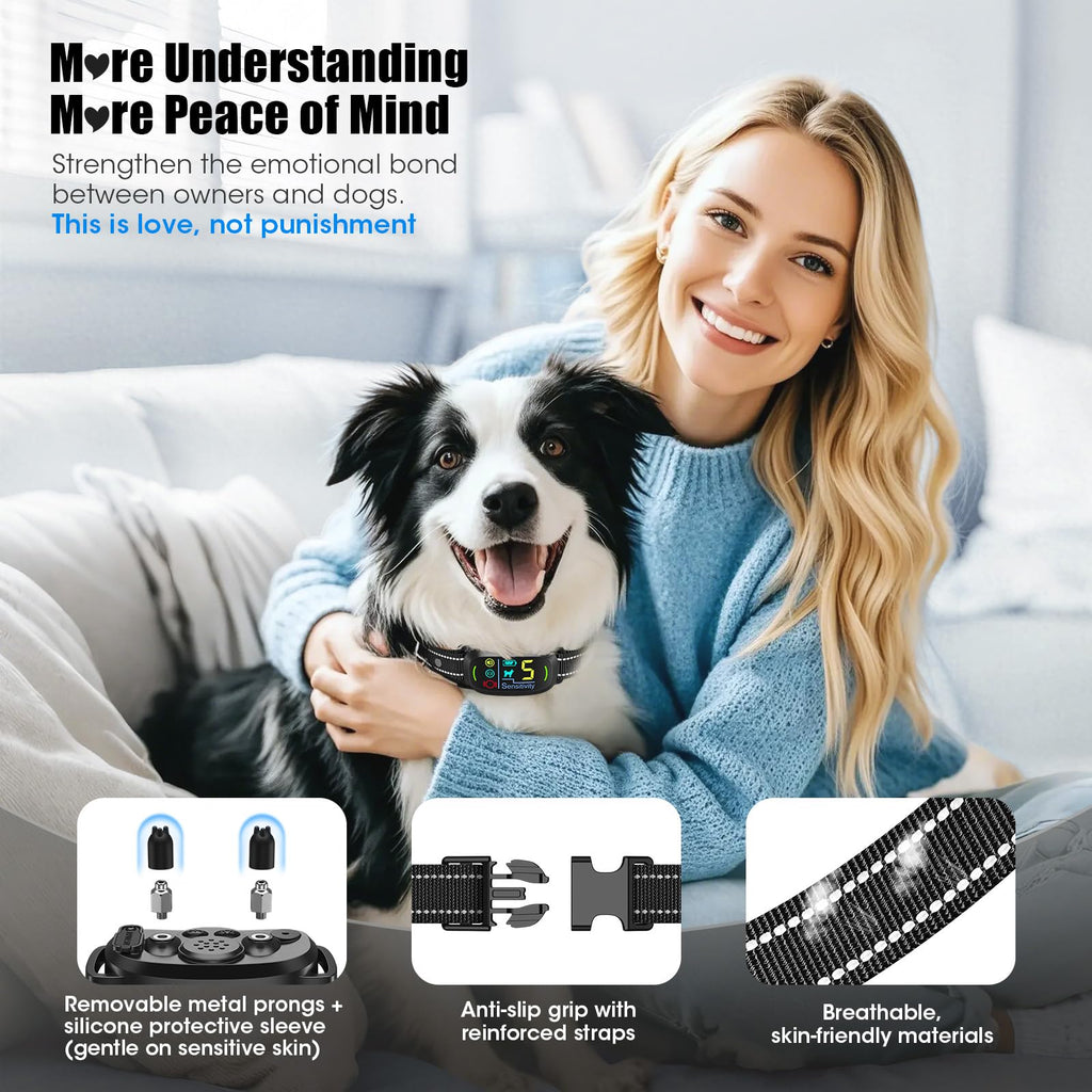 Black Dog Bark Collar with 5 Training Modes T880238