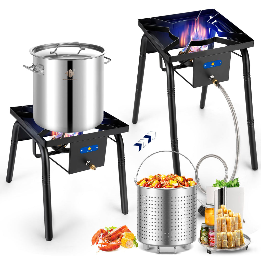 Stainless Steel 40QT Seafood Boil Pot with Basket P374915