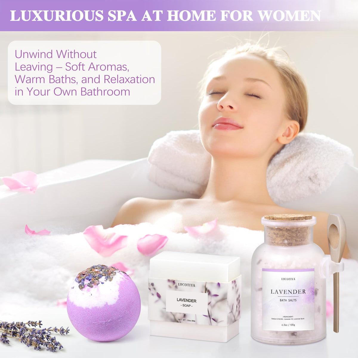 10 Pc Lavender Bath Gift Set T17691