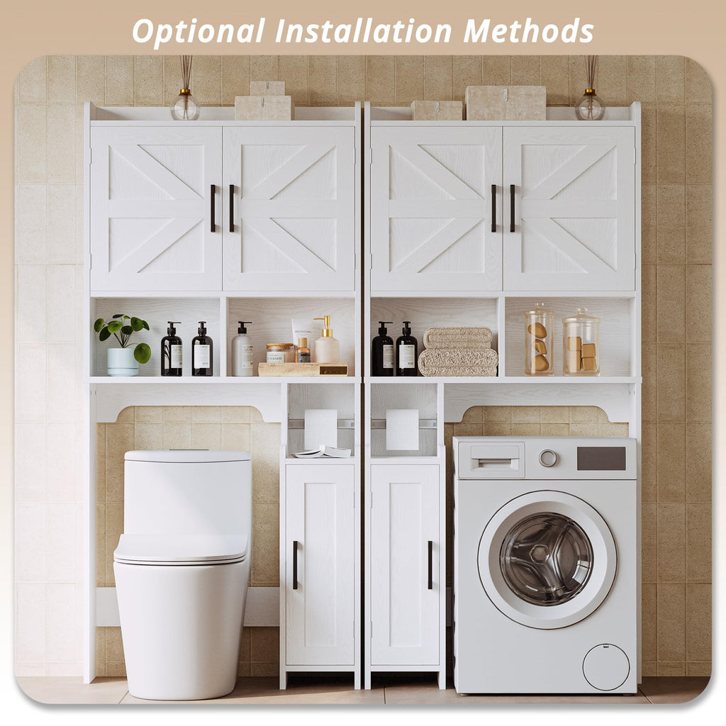 White Over The Toilet Storage Cabinet with Adjustable Shelves N122699