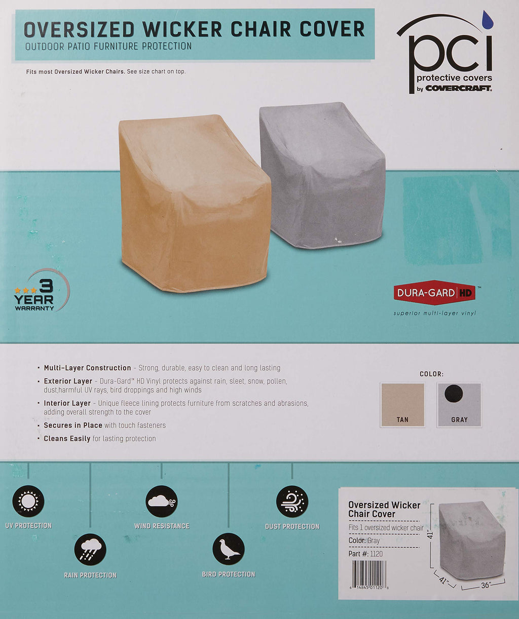 Weatherproof Wicker Chair Cover A2667
