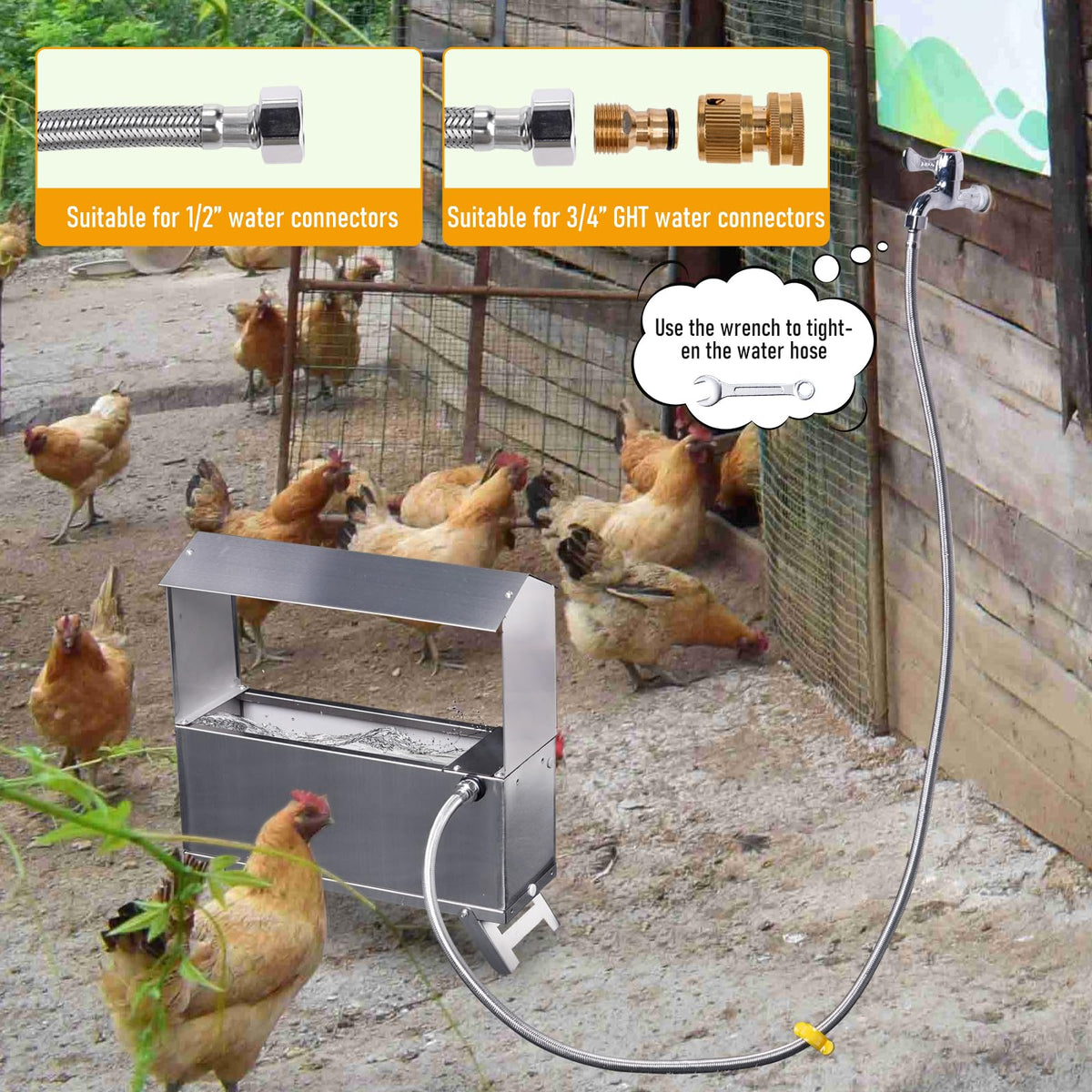 Stainless Steel Automatic Chicken Waterer J777