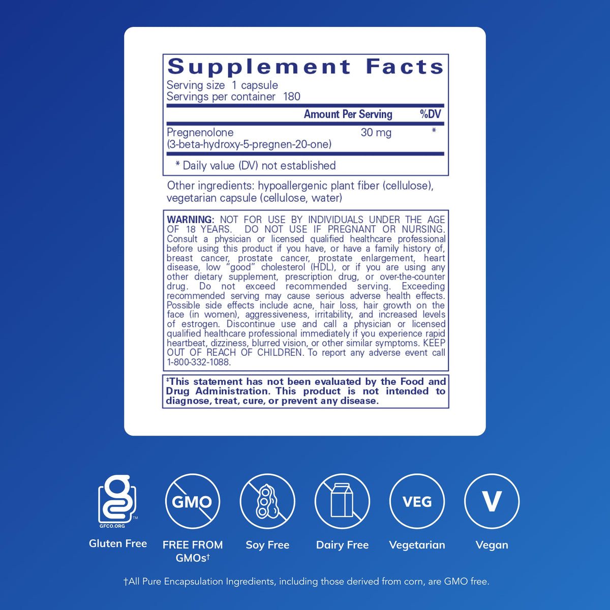 Pregnenolone 180 Capsules V485