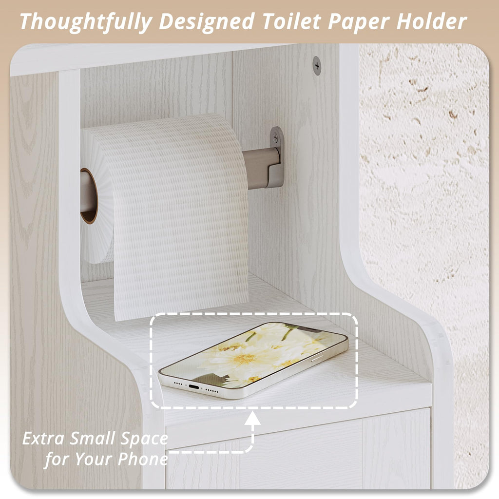 White Over The Toilet Storage Cabinet with Adjustable Shelves N122699