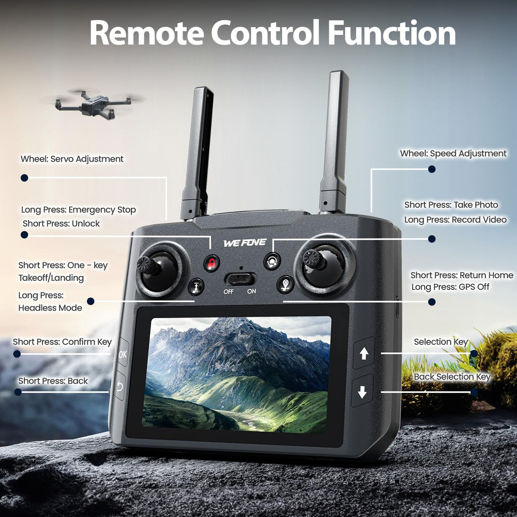 4K Foldable GPS Drone with 4.5" Screen Under 249g Black P719002