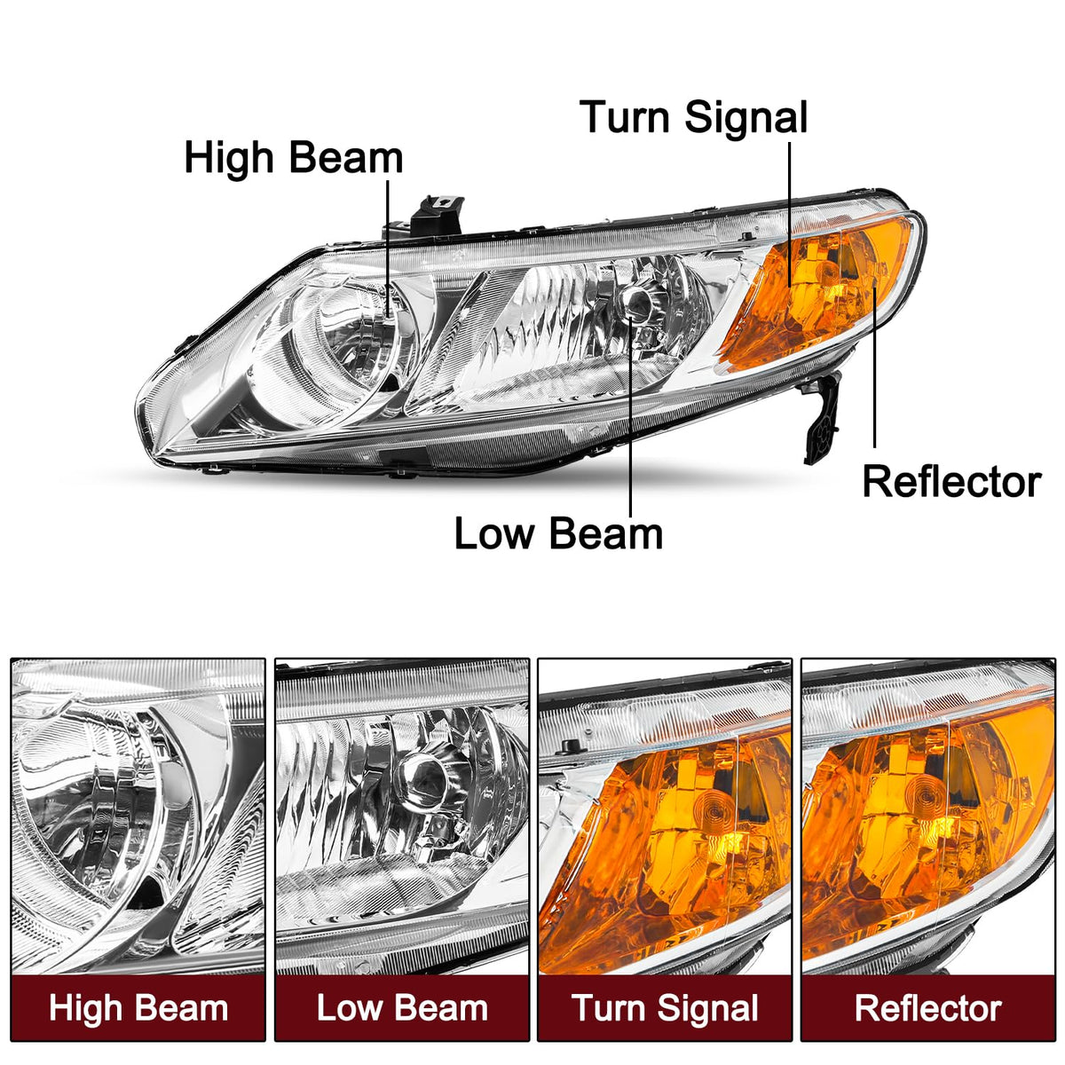 Halogen Headlight Assembly P5896