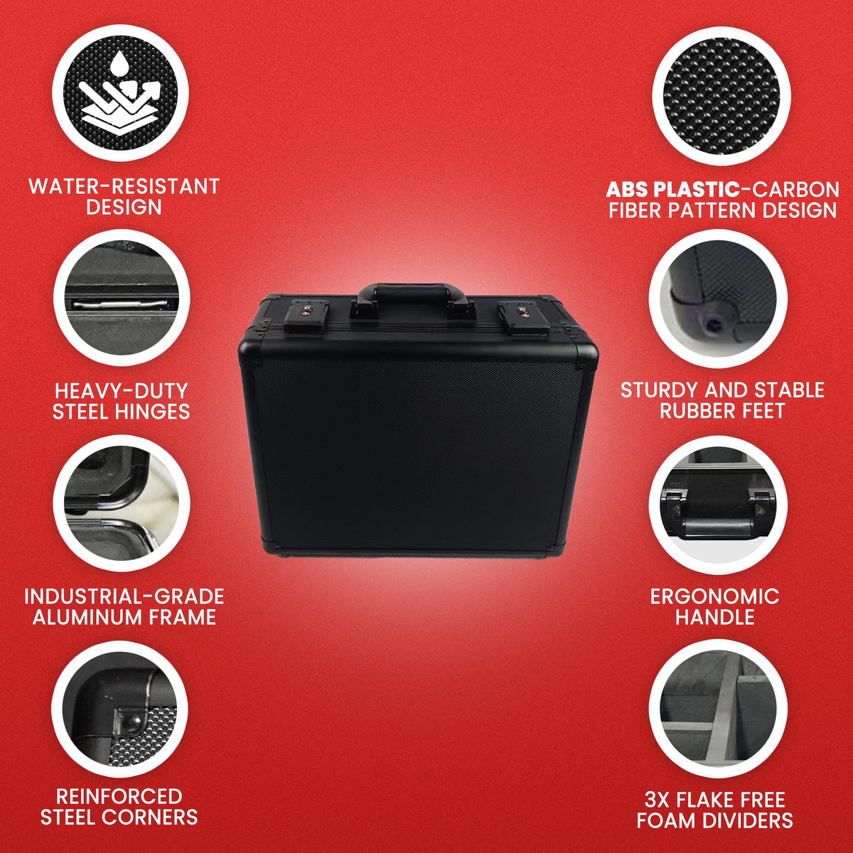 Black 3 Row Graded Card Storage Box with TSA Lock A5751
