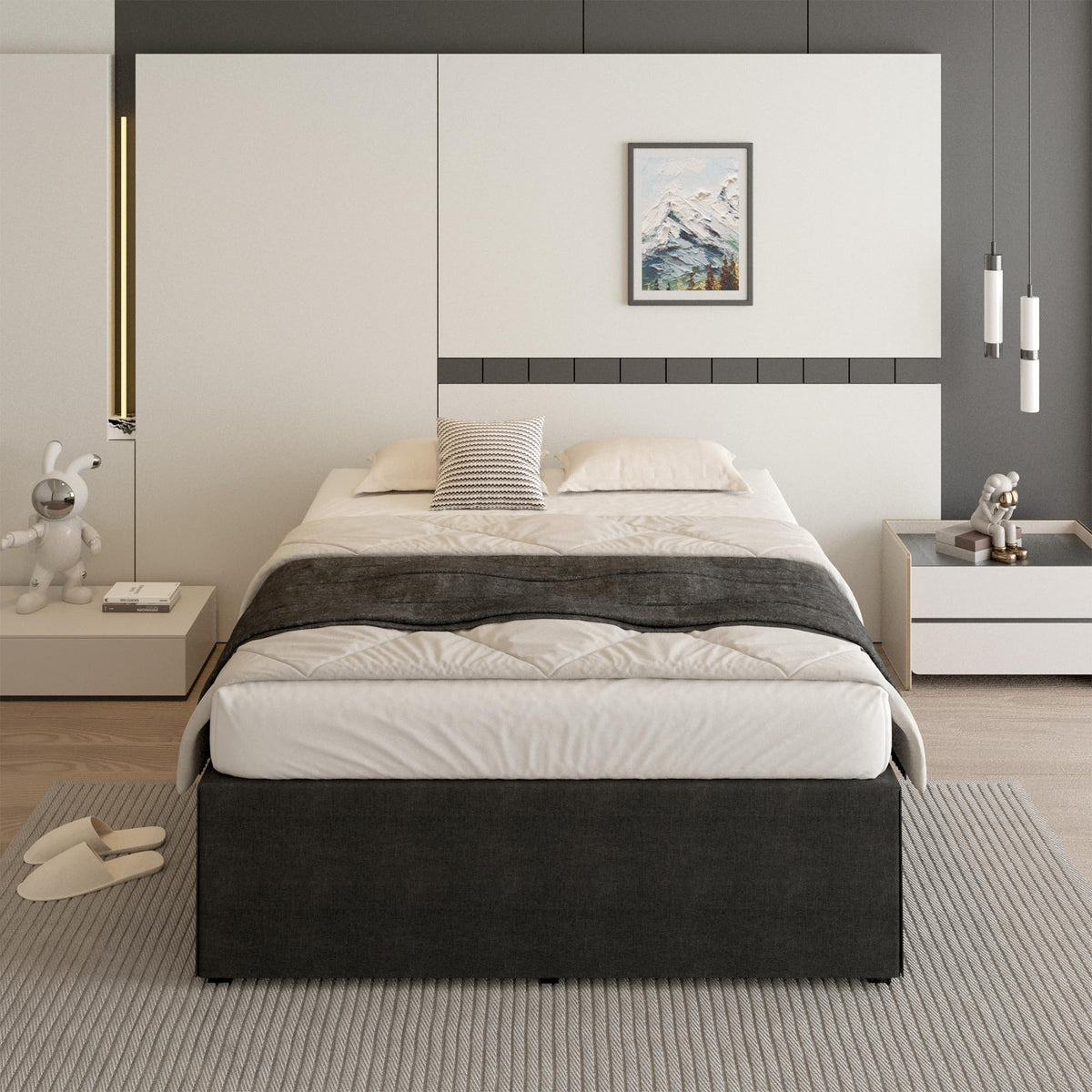 18 Inch Queen Size Metal Bed Frame C75558