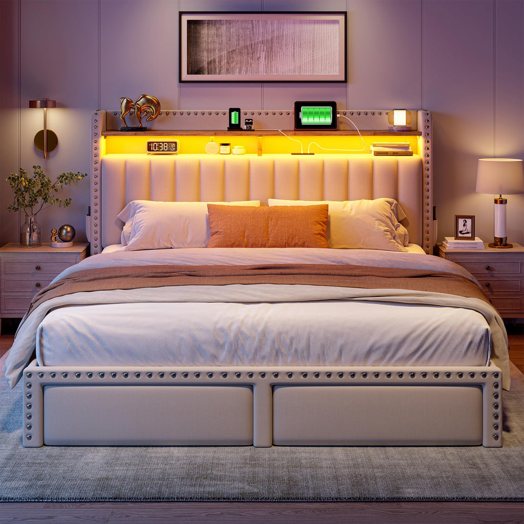 Queen Size Bed Frame with 2 Drawers R295