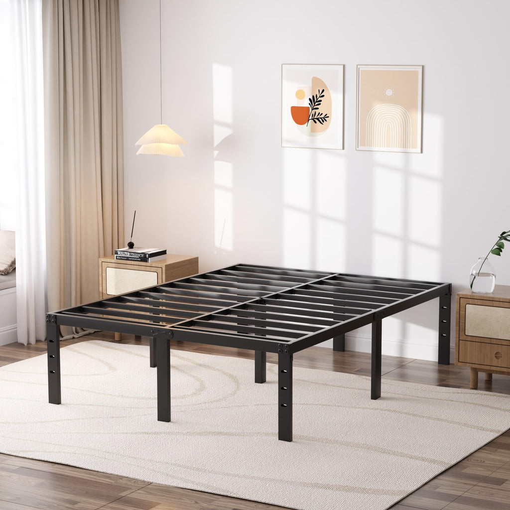 Queen Size 18 Inch Metal Platform Bed Frame K17866