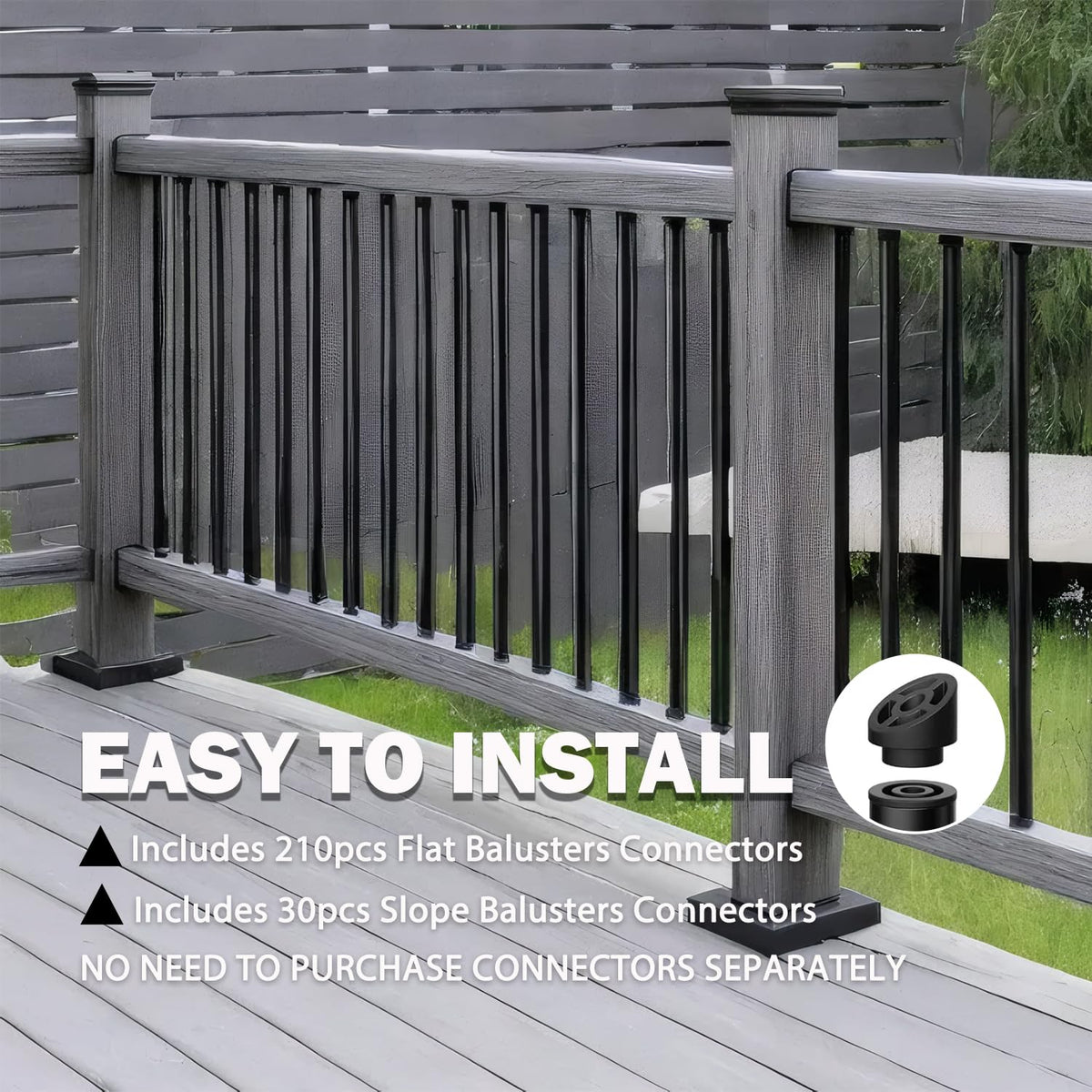 105 Pack 26" Black Aluminum Deck Balusters M658