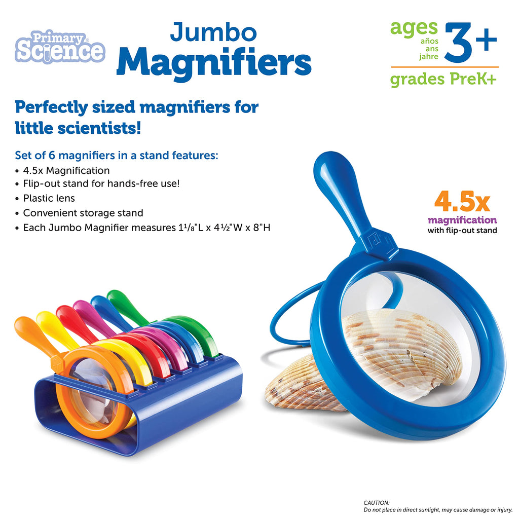 Jumbo Magnifiers with Stand 6 Pieces L1103