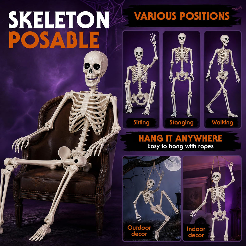 5.4FT Posable Life Size Skeleton (2PCS) L73007