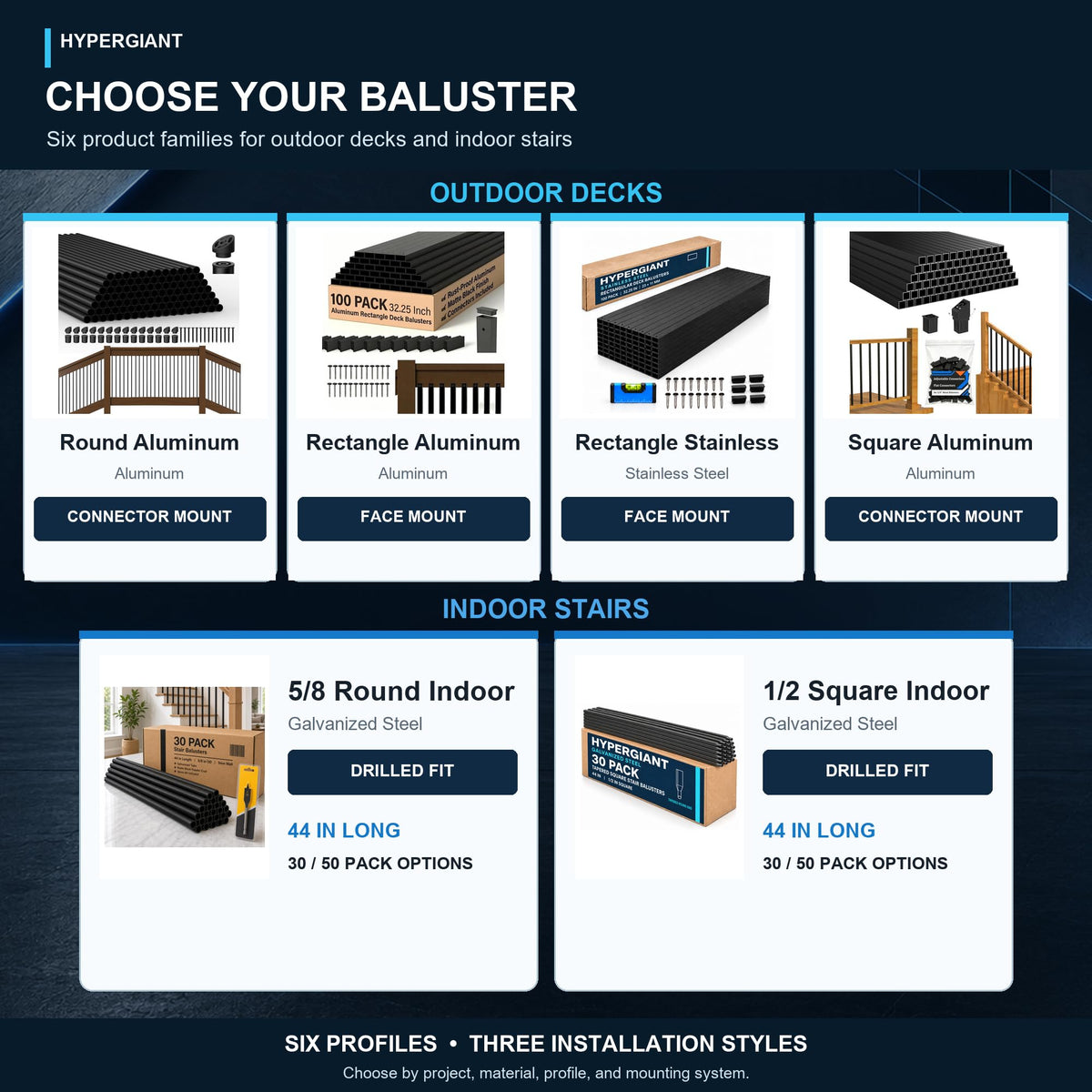 105 Pack 26" Black Aluminum Deck Balusters M658