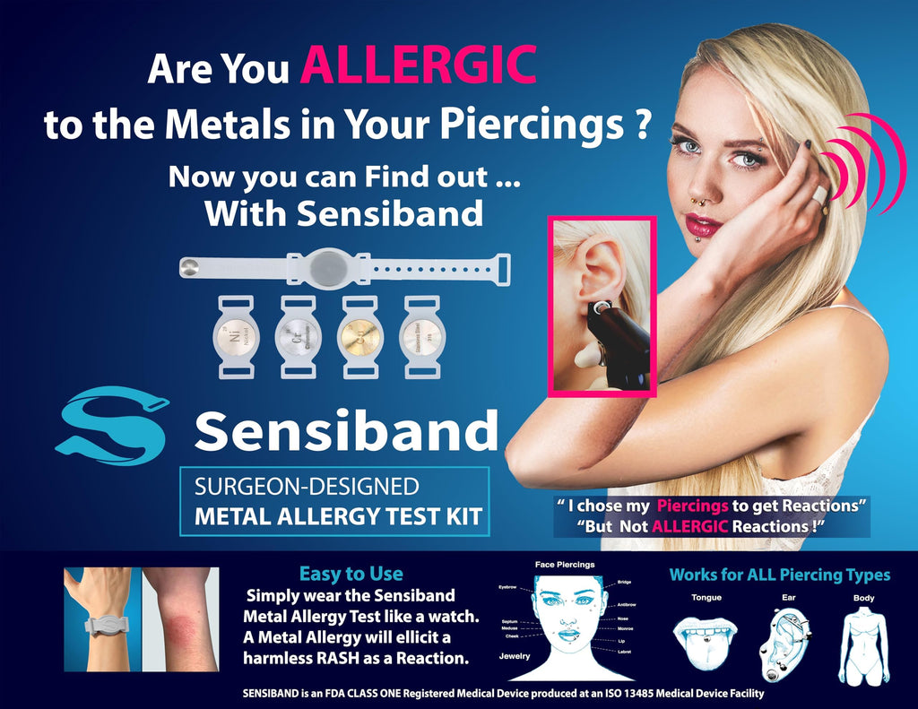 Metal Allergy Test Band for Piercings and Jewelry C74283