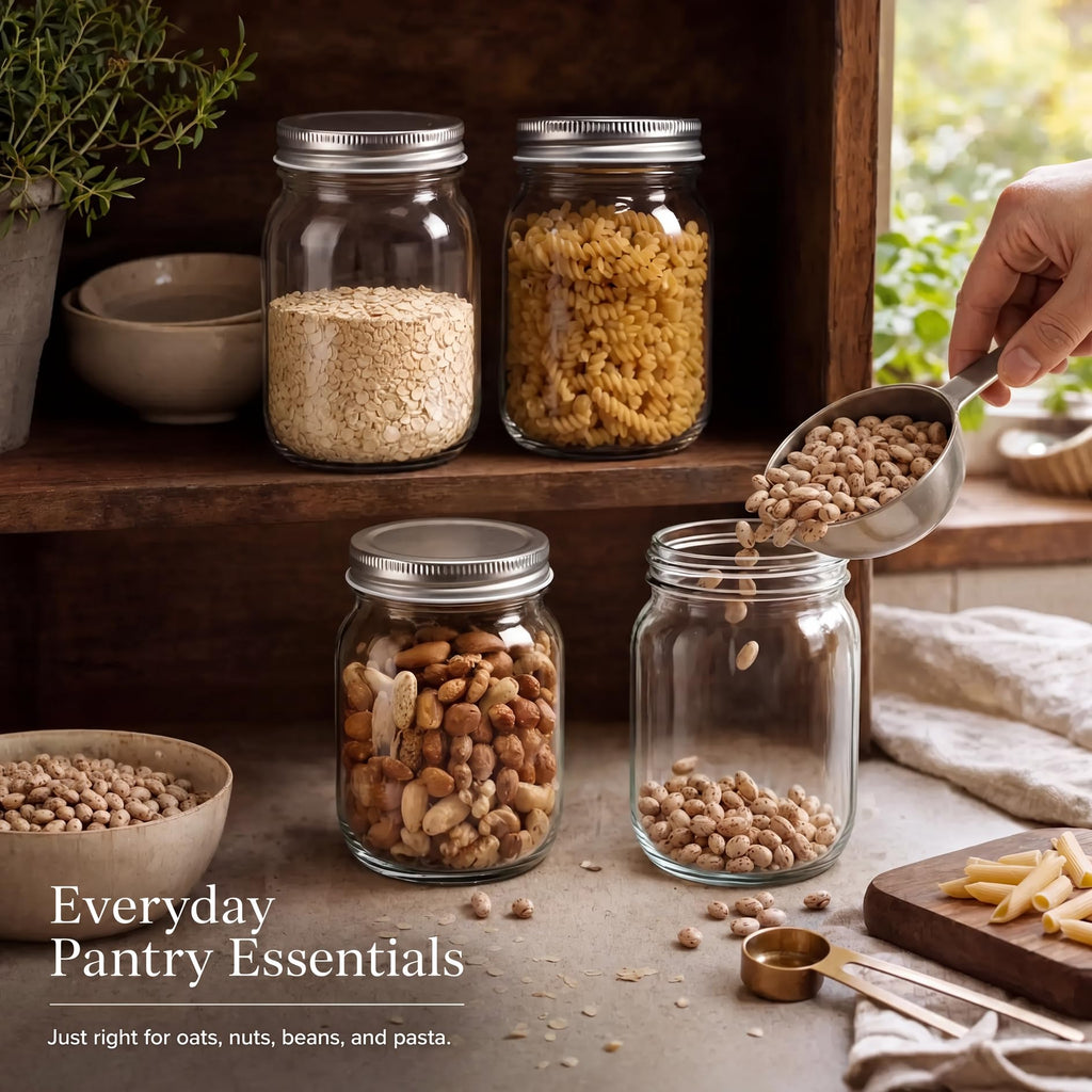 16 oz Clear Glass Mason Jars with Lids N6632