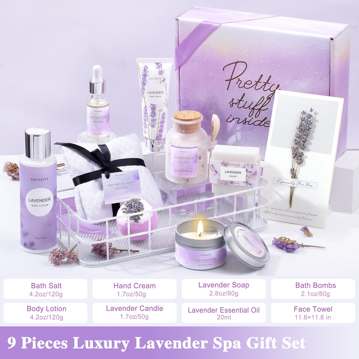 10 Pc Lavender Bath Gift Set T17691