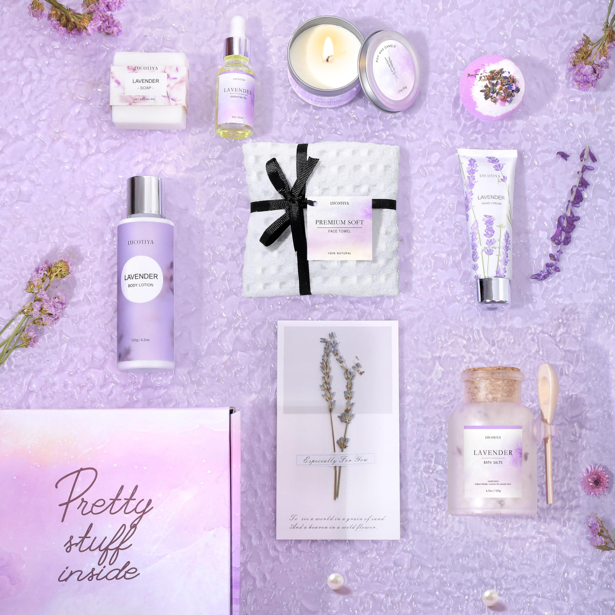 10 Pc Lavender Bath Gift Set T17691