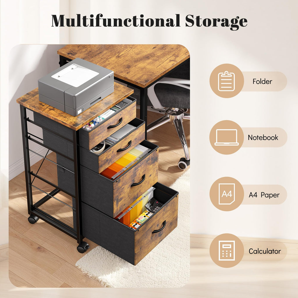 4 Drawer Rolling File Cabinet L362