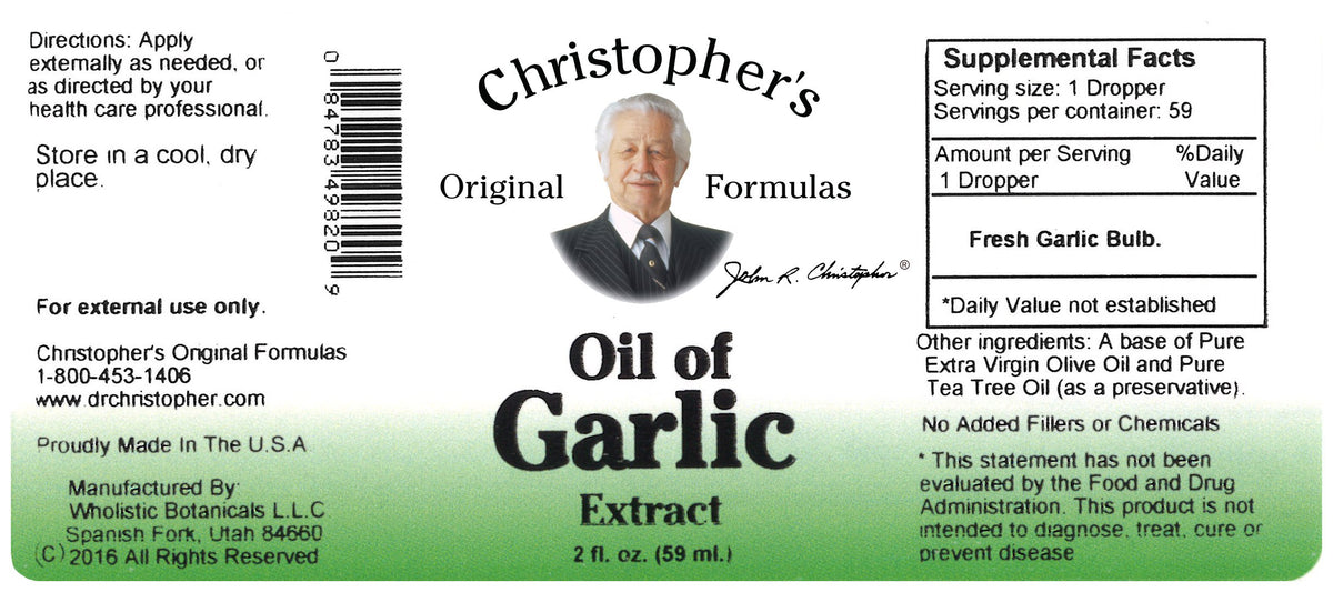 Garlic Oil Extract 2 oz Herbal Supplement C4871
