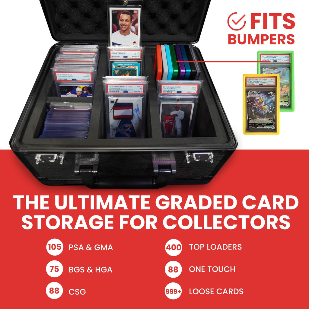 Black 3 Row Graded Card Storage Box with TSA Lock A5751