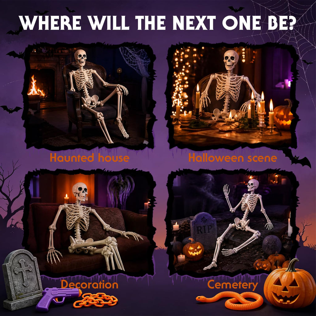5.4FT Posable Life Size Skeleton (2PCS) L73007