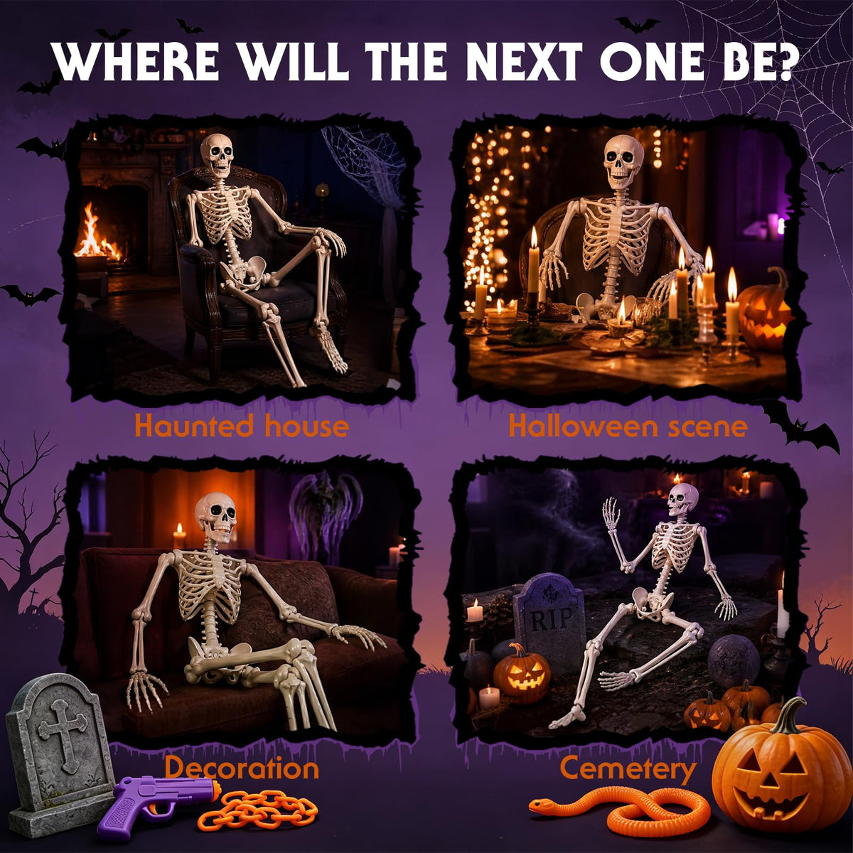 5.4FT Posable Life Size Skeleton (2PCS) L73007