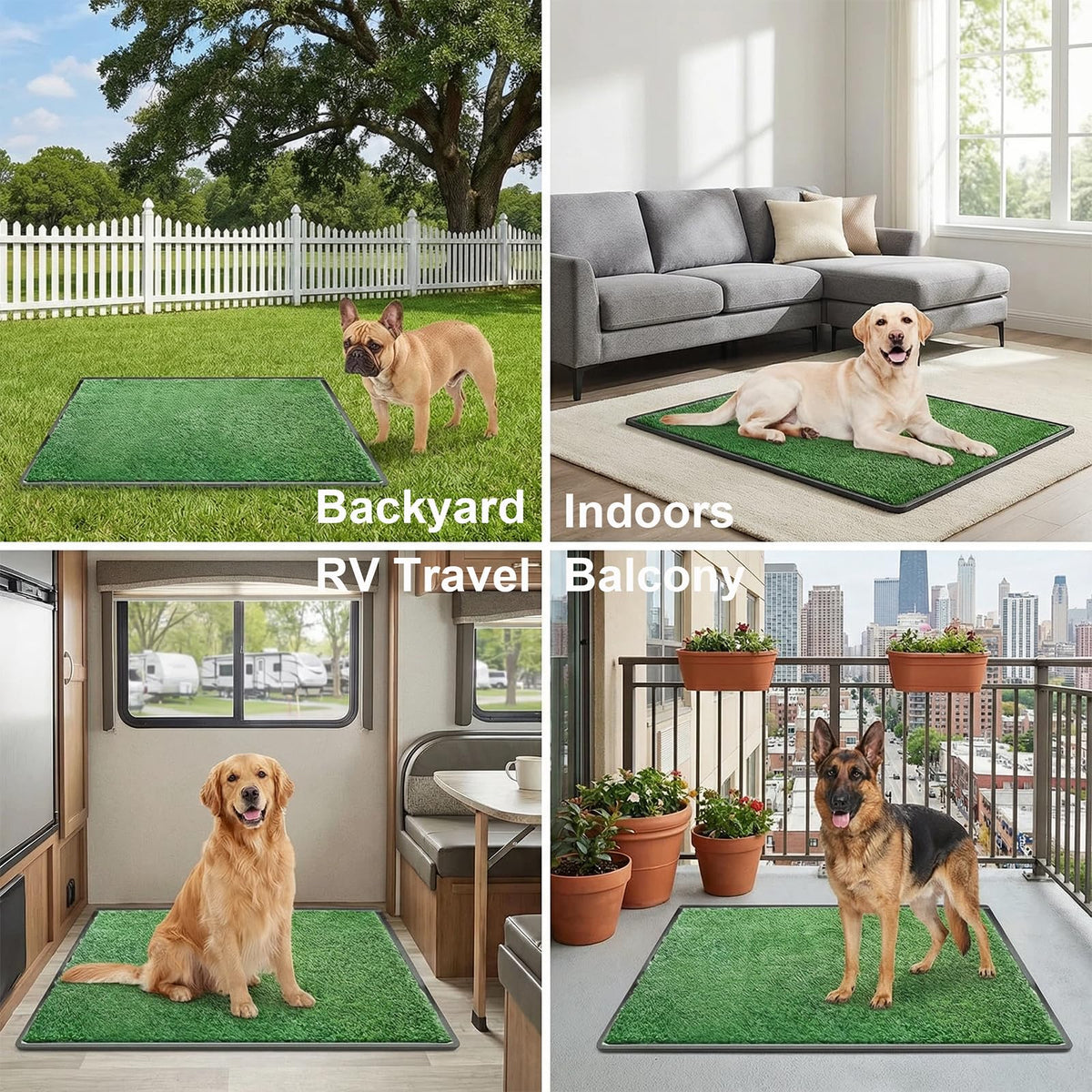 35"x23" Large Dog Grass Pad with Tray S771607