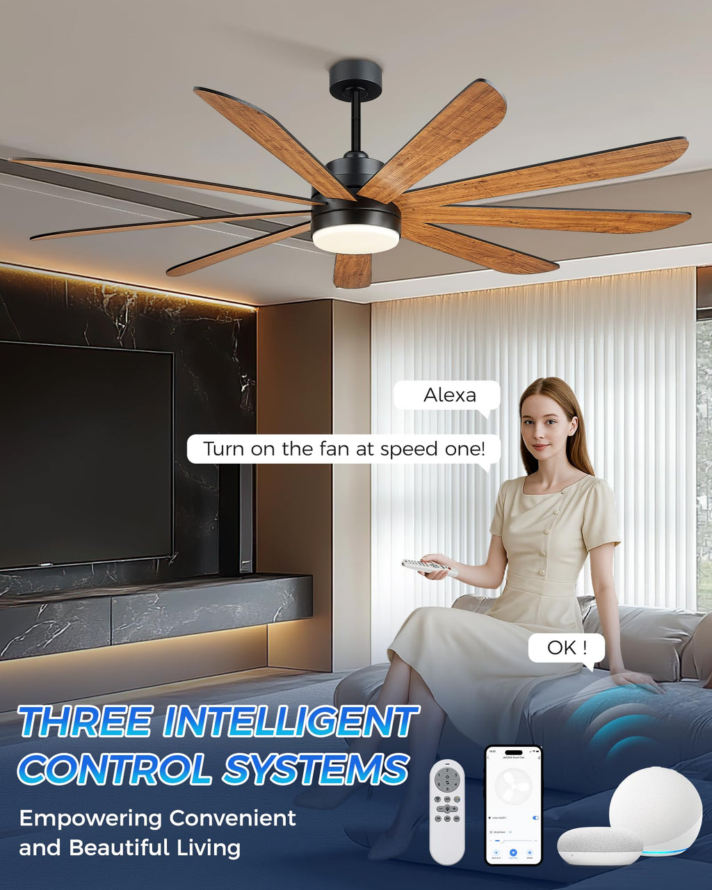 72 Inch Ceiling Fan with Light M3230