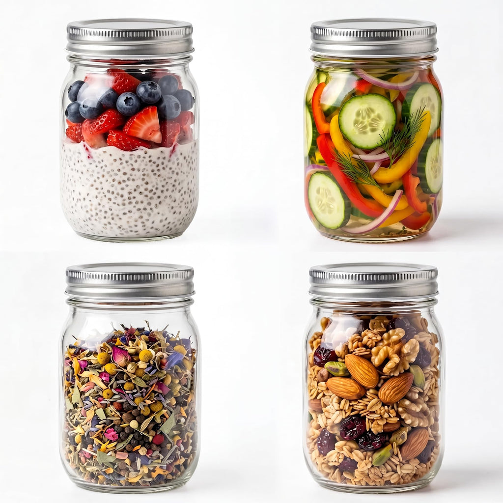 16 oz Clear Glass Mason Jars with Lids N6632