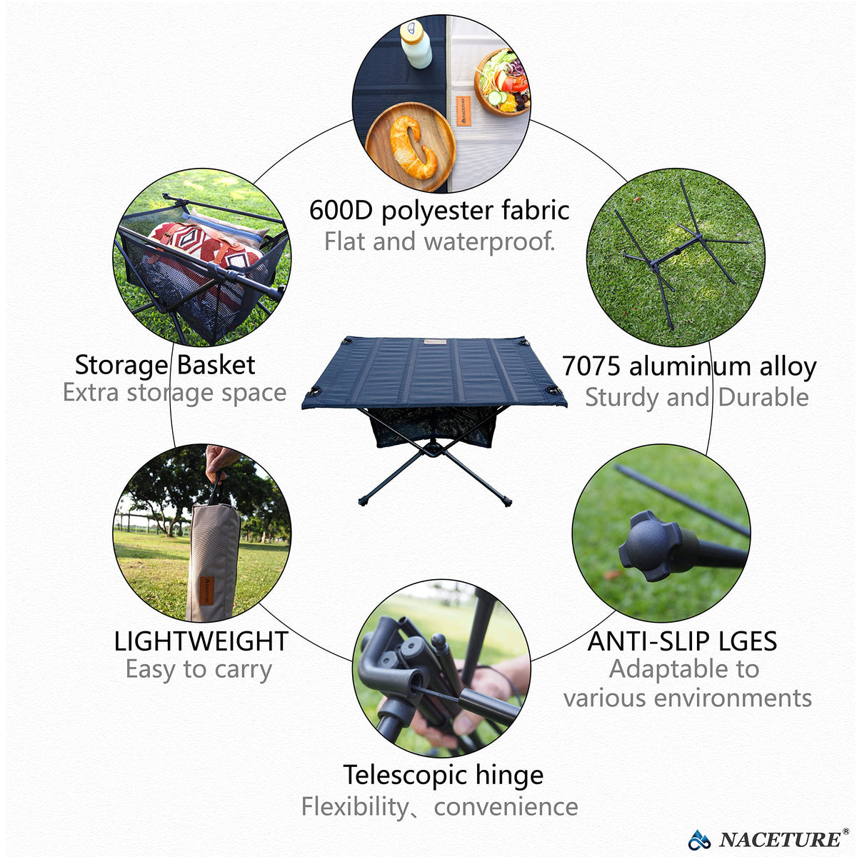 Ultralight Foldable Camping Table with Mesh X567