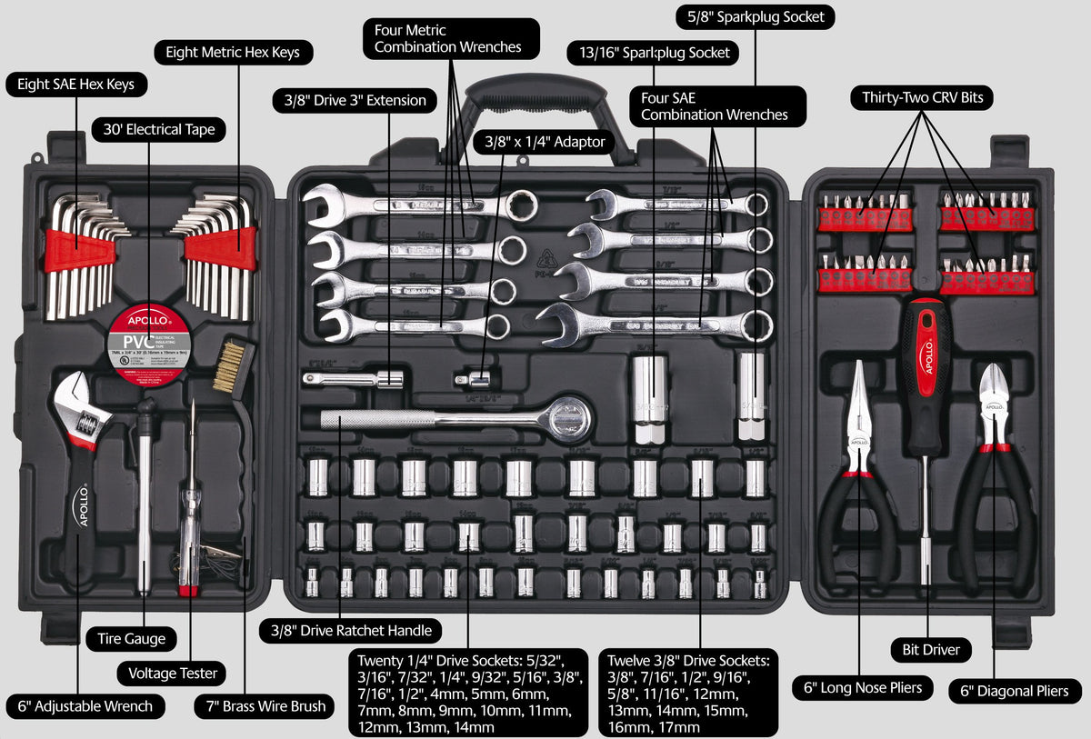 101 Piece SAE and Metric Mechanic Tool Set S44316