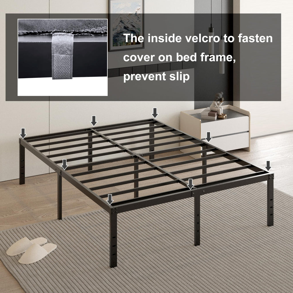 18 Inch Queen Size Metal Bed Frame C75558